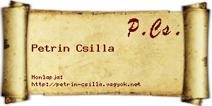 Petrin Csilla névjegykártya